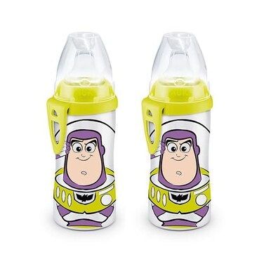 كوب NUK Buzz Lightyear النشط سعة 10 أونصة، عبوة من قطعتين، خالٍ من مادة BPA، مانع للانسكاب