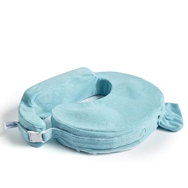 My Brest Friend Nursing Pillow Deluxe Enhanced Comfort w Slipcover Ergonomic Design for Ultimate Breastfeeding Support For Mom Baby Adjustable Backrest and Handy Side Pocket Aqua