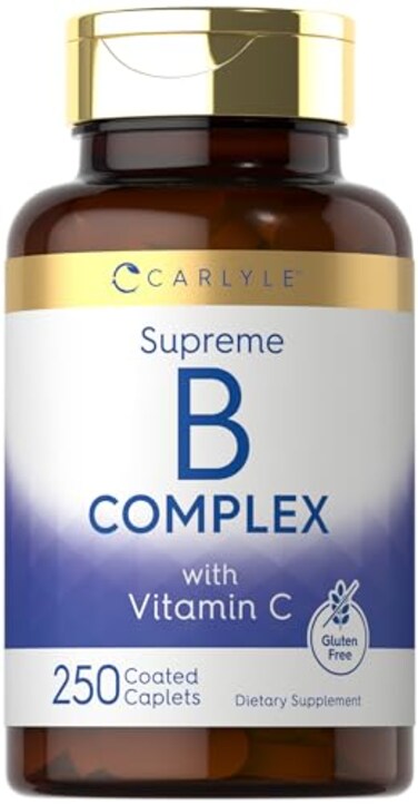 Carlyle Vitamin B Complex Vitamins 250 Caplets with Vitamin C