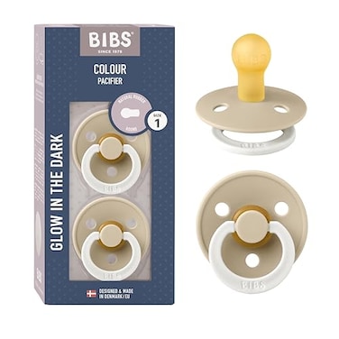 مجموعة لهايات BIBS الملونة، لهاية أطفال من المطاط الطبيعي، حلمة دائرية، طقم من قطعتين، خالية من مادة BPA، صنع في الدنمارك، مناسبة للأطفال من عمر 0 ​​أشهر، عبوة من قطعتين، برائحة الفانيليا الليلية