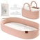 J&amp;JOO JJOO Baby Changing Basket includes Diaper Caddy Soft Waterproof DualCover Portable Changing Pad for Dresser Changing Table Gift for Baby Shower Organic Cotton Rope
