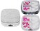 Stephanie Imports Set of 2 SquareShaped Pocket Purse Pill Box with Mirror Silver Etched Floral Print