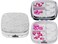 Stephanie Imports Set of 2 SquareShaped Pocket Purse Pill Box with Mirror Silver Etched Floral Print