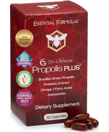 Essential Formulas Dr Ohhiras Propolis Plus Bee Propolis Capsules Gold Standard 30 Count