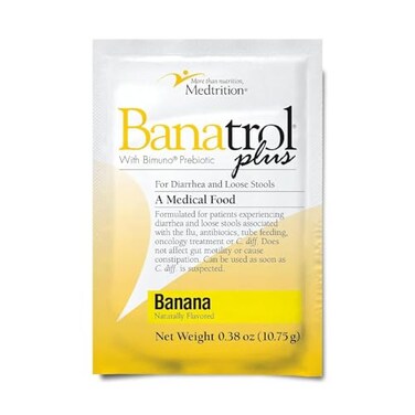 Medtrition Banatrol Natural AntiDiarrheal with Prebiotics Relief from Chronic Diarrhea IBS Recurring Diarrhea Clinically Supported Medical Food NonConstipating 75 Servings Banana
