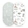 GRSSDER Stretch Ultra Soft Fitted Bassinet Sheet Set 2 Pack Universal Fit for Bassinets Baby Cradle Moses Basket Oval Rectangle Mattress Safe and Snug Pretty African Savannah Animals Pattern