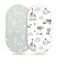GRSSDER Stretch Ultra Soft Fitted Bassinet Sheet Set 2 Pack Universal Fit for Bassinets Baby Cradle Moses Basket Oval Rectangle Mattress Safe and Snug Pretty African Savannah Animals Pattern