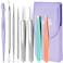 TsMADDTs Blackhead Remover Tools and Ingrown Hair Tweezers 9 pcs Pimple Popper Tool Kit Ingrown Hair Removal Kit with Pimple Extractor Pore Extractor Tweezers Razor