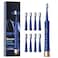 AJELU IPX7 Waterproof Sonic Electric Toothbrush for Adults 2Hour Fast Charging Smart Timer 5 Brushing Modes 8 Brush Heads 30Day Battery Life Blue