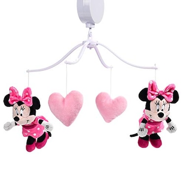 Lambs &amp; Lambs Ivy Disney Baby Minnie Mouse Love Pink Musical Baby Crib Mobile Soother