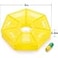 INVODA Weekly Pill Organizer Large 7 Day Pill Box Organizer Daily Medicine Case for Vitamin Fish Oil Pills Supplements Arthritis Friendly Yellow 1PCS