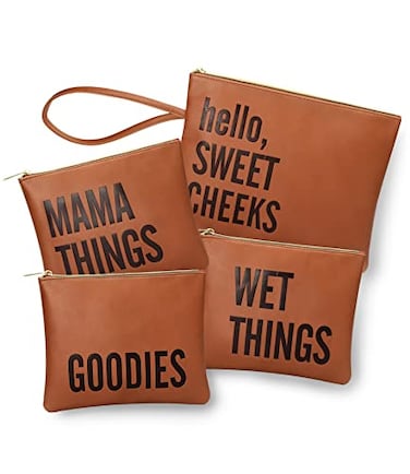 MOMINSIDE Water Resistant Wet Bag Large Small Reusable Storage Bag for Baby Items and Travel Zippered Pockets with Handle Set of 4