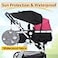 SIQITECHNO Universal Stroller Sun Shade UV Sun Protection Shade Blackout Cover Waterproof Baby Stroller Cover UPF50 Pushchair Shield Canopy with Viewing Window Detachable Rain Sunshade Canopy Shield P
