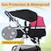 SIQITECHNO Universal Stroller Sun Shade UV Sun Protection Shade Blackout Cover Waterproof Baby Stroller Cover UPF50 Pushchair Shield Canopy with Viewing Window Detachable Rain Sunshade Canopy Shield P