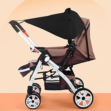 SIQITECHNO Universal Stroller Sun Shade UV Sun Protection Shade Blackout Cover Waterproof Baby Stroller Cover UPF50 Pushchair Shield Canopy with Viewing Window Detachable Rain Sunshade Canopy Shield P