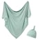 OWLOWLA Newborn Swaddle Set Stretch Wrap Swaddle Receiving Blanket for Baby Boy GirlSage