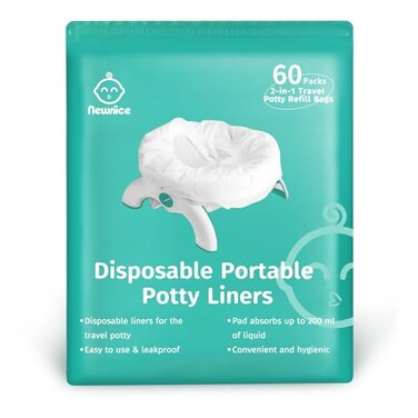 Newnice 60 Count Disposable Potty Liners for OXO Tot 2in1 Go Potty