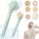 LINGSFIRE Electric Body Bath Brush Rechargeable Back Scrubber for Shower Long Handle Exfoliating Bath Brush for Shower Lotion Applicator for Back Silicone Body Scrubber with 6 Shower Brush Heads