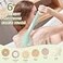LINGSFIRE Electric Body Bath Brush Rechargeable Back Scrubber for Shower Long Handle Exfoliating Bath Brush for Shower Lotion Applicator for Back Silicone Body Scrubber with 6 Shower Brush Heads