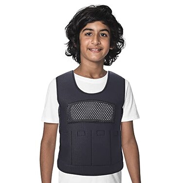YAFANG Weighted Vest for KidsAges 10 Large Fully Adjustable Sensory Compression Vest for Children with Autism ADHD SPD Includes 3lb Removable Weights Black