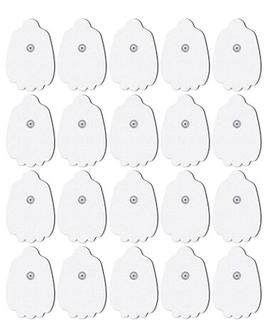 AVCOO 20Pack TENS Unit Replacement Pads LongLasting Snap Electrodes for 50 Times of Use per Pad LatexFree TENS Pads Set Compatible with TENS EMS Devices Using 35mm Button Lead Wires