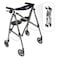 Able Life Stander Space Saver Rollator Lightweight Folding Rolling Walker with Seat for Seniors Adults 4Wheel Mobility Aid with 6inch Wheels Locking Brakes Padded Seat with Backrest Black Walnut