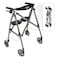 Able Life Stander Space Saver Rollator Lightweight Folding Rolling Walker with Seat for Seniors Adults 4Wheel Mobility Aid with 6inch Wheels Locking Brakes Padded Seat with Backrest Black Walnut