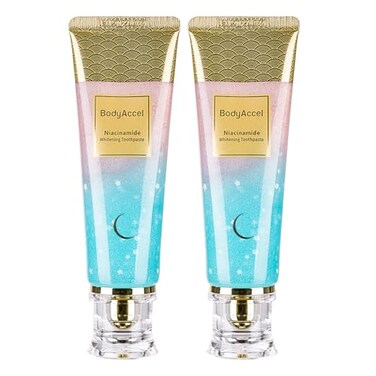 BodyAccel Niacinamide Whitening Toothpaste Natural Whitening Toothpaste with Niacinamide Gentle Formula for Brighter Teeth Fresh Breath 2Pack 2