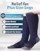 Doctor's Select Doctors Select 3 Pairs Plus Size Compression Socks Wide Calf Up to 6XL 2030 mmHg Compression Socks for Women Wide Calf Soreness Support Black Gray Navy