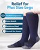Doctor's Select Doctors Select 3 Pairs Plus Size Compression Socks Wide Calf Up to 6XL 2030 mmHg Compression Socks for Women Wide Calf Soreness Support Black Gray Navy