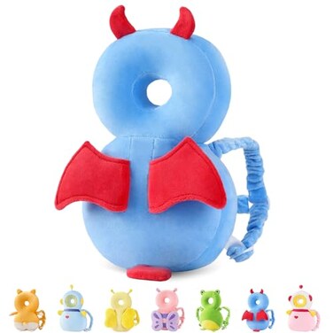 JunNeng Baby Head Protector Backpack Toddler Walking Fall Head Protection Dark Blue Devil