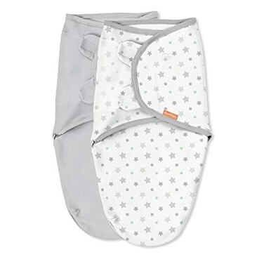 قماط SwaddleMe الأصلي العضوي، مقاس صغير/متوسط، 03 أشهر، عبوة من قطعتين، بنقشة سماء مرصعة بالنجوم