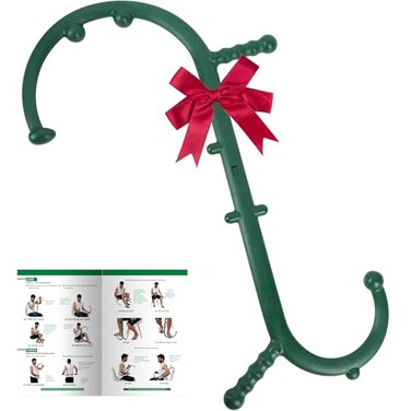Shrdaepe Massage Trigger Point Cane Body Deep Tissue Handheld Back Neck Shoulder Leg and Feet Massager Rod Muscle Release Tool Self Massage Hook Cane Gifts for Women Men Green