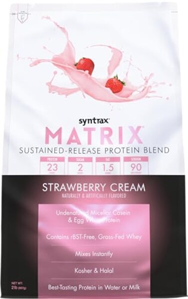 Syntrax Nutrition Matrix SustainedRelease Protein Blend Strawberry Cream 2 lbs