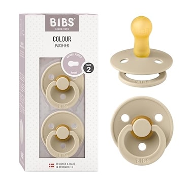 مجموعة لهايات BIBS الملونة، لهاية أطفال من المطاط الطبيعي، حلمة دائرية، طقم من قطعتين، خالية من مادة BPA، صنع في الدنمارك، مناسبة للأطفال من عمر 6 أشهر، عبوة من قطعتين، بنكهة الفانيليا