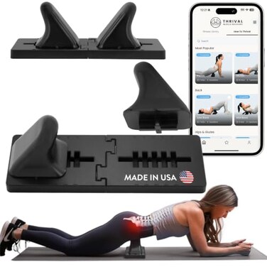 Thrival Wave Fully Adjustable Psoas Muscle Release Tool with Thrival App for QL Hip Flexor Back Hamstring Glute Iliacus and Neck Pain Trigger Point and Myofascial Release Tool Carbon Black