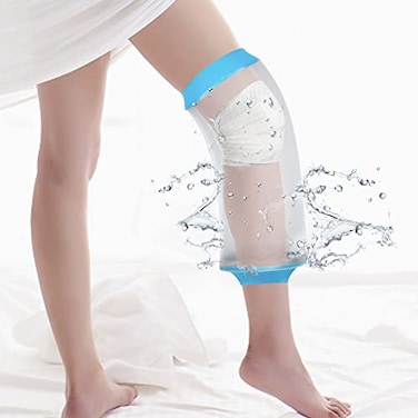 SUPERNIGHT Waterproof Knee Cast Cover for Shower Reusable Adult Leg Cast Protector Watertight Bandage Cover for Knee PostSurgery Wound Burns Bathing