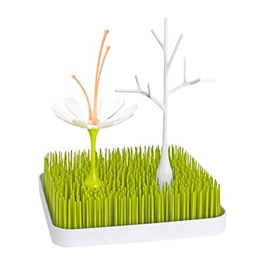 Boon Grass Countertop Drying Rack Bundle Includes Grass Stem and Twig Capacity for 4 Baby Bottles and Baby Accessories Baby BottleFeeding Supplies 95 x 95 x 3