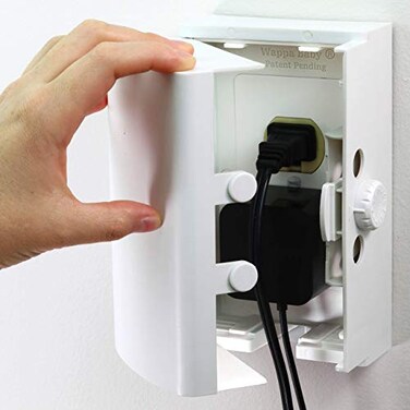 Wappa Baby Outlet Cover BOX Baby Proofing 1Pack Patented DualLock for Much Better Toddler Proofing Easy Operation Simple 3 Step Install with Included Screws Provides Extra Space Inside for PlugsAdapte