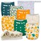 Nora's Nursery Noras Nursery Cloth Diapers 7 Pack with 7 Inserts 1 Wet Bag Waterproof Cover Washable Reusable One Size Adjustable Pocket Diapers for Newborns and Toddlers PearFect