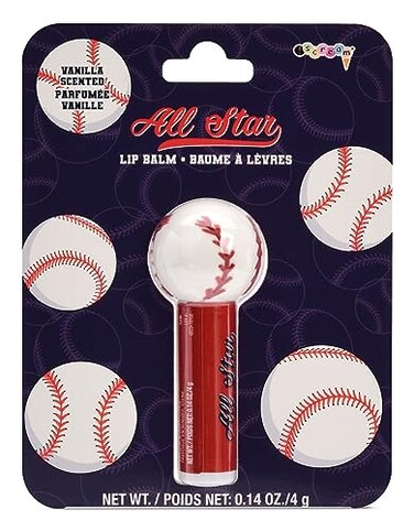 iscream Sporttastic Baseball Softball Shaped Vanilla Scented Lip Balm