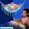 شبكة أو أرجوحة Basumee للحيوانات المحشوة مع إضاءة LED، شبكة معلقة لتخزين الحيوانات المحشوة، أرجوحة ألعاب، ركن جداري، ديكور غرفة البنات، منظم تخزين ألعاب، إضاءة، لون أخضر مائي، مقاس L