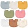 Duludulu Muslin Baby Bibs Soft 100 Cotton Drool Bandana Bibs for Baby Girls 8 Solid Colors Set