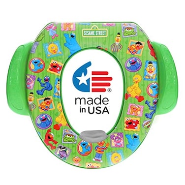 Sesame Street Framed Friends Soft Potty Seat and Potty Training Seat Soft Cushion Baby Potty Training Safe Easy to Clean