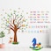 Pajean 4 Sheets Animal Alphabet Numbers Colour Decals for Kids Numbers Learning Children Educational Wall Decals ABC Weather Tree Stickers for Classroom Bedroom Playroom Room Decor Nursery