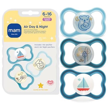 MAM Air Pacifier 616 Months Extra Air Flow for Sensitive Skin 3 Pack