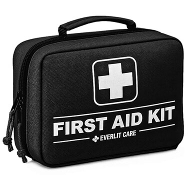 Everlit Care 380 Pcs First Aid Kit AllPurpose Medical Essential Kit for Cuts Scrapes Burns Emergency Preparedness for Home Office Car Travel Camping Outdoor Black