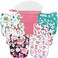 wegreeco Cloth Diapers 6 Pack with 6 Inserts 1 Wet Bag Washable Cloth Diapers for Babies One Size Adjustable Reusable Flower