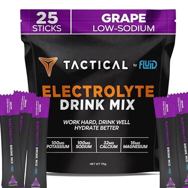 Fluid Tactical Electrolyte Powder Packets Accelerate ReHydration Low Sugar Electrolyte Drink Mix Prevent Dehydration Eliminate Cramps