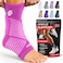 رباط كاحل SS SLEEVE Sleeve Stars للنساء والرجال، رباط للكاحل لعلاج التواء الكاحل، كم ضاغط لتخفيف التهاب اللفافة الأخمصية، دعم سهل التخصيص مع حزام قابل للإزالة، زوج M1012 وردي فاقع